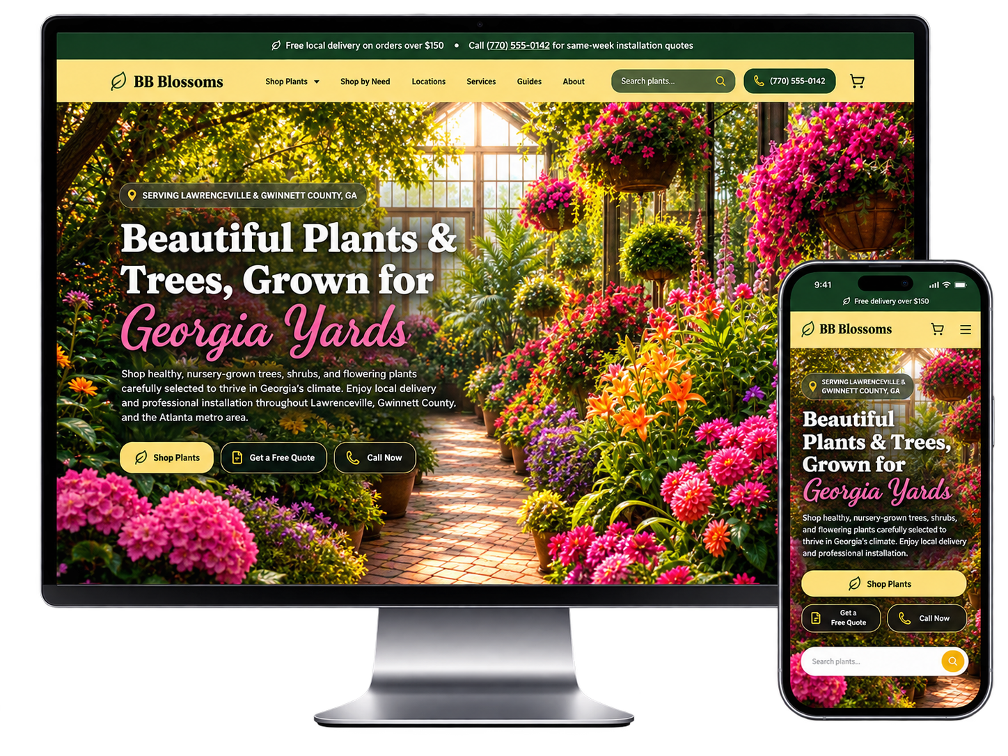 BB Blossoms website screenshot